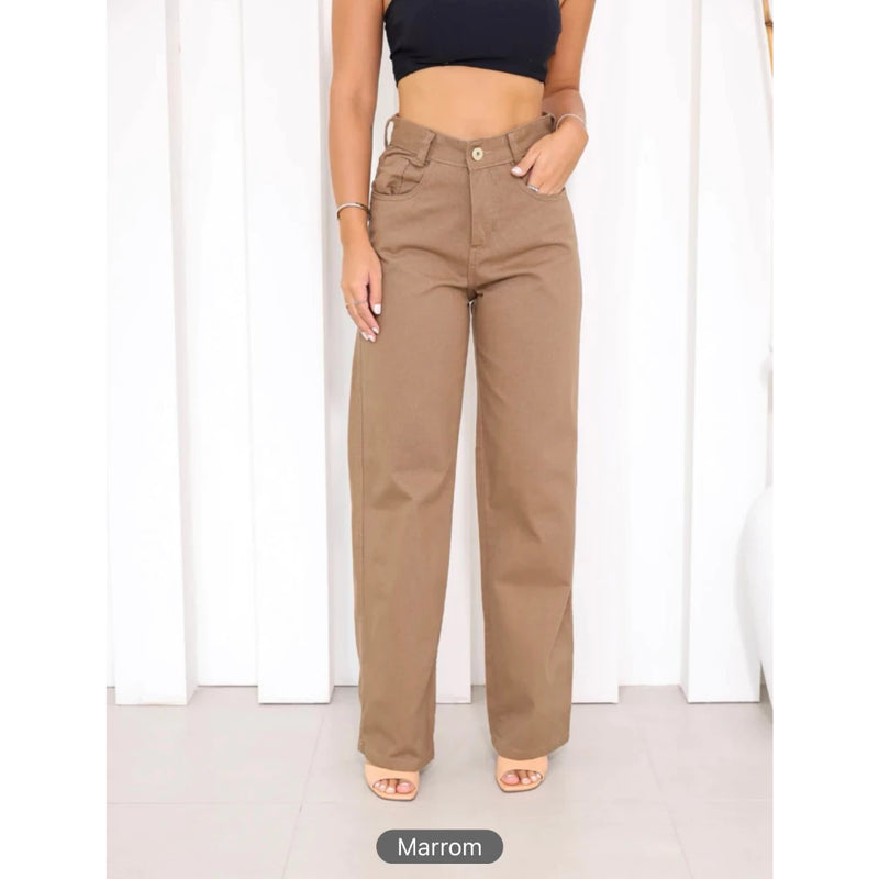 Calça Jeans Wide Leg  Pantalona -Linha Premium